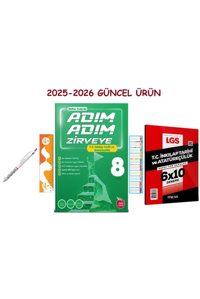 Newton Yayınları 8. Sınıf Adım Adım Zirveye T.C. İnkılap Tarihi ve Atatürk Soru Bankası+Deneme+Tikky 0.7mm Mekanik Ku ürün görseli 1