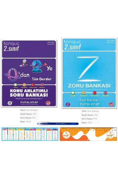 Tonguç Yayınları 0'dan 2'ye Konu Anlatımlı Soru Bankası ve 2. Sınıf Zoru Bankası Tüm Dersler ürün görseli 1