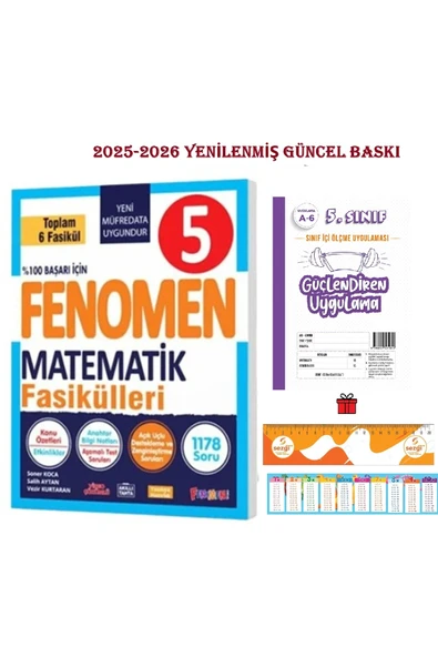 Fenomen Yayıncılık 5. Sınıf Matematik Fasikülleri Seti (Toplam 6 Fasikül) + Sts Denemesi ve Sezgistore Cetvel ürün görseli 1