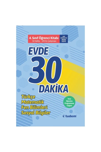Tudem Yayınları 4. Sınıf Evde 30 Dakida Öğrenci Kitabı ürün görseli 1