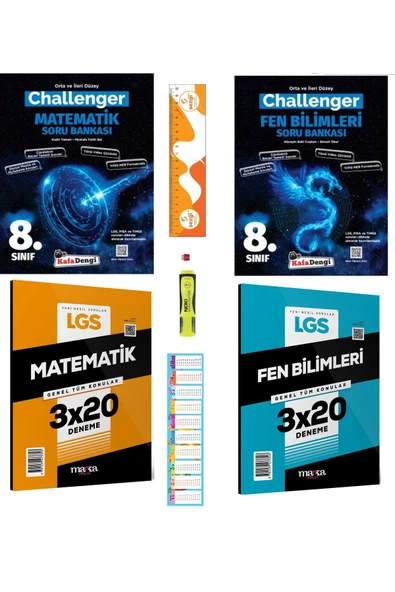 Kafa Dengi Yayınları 8. Sınıf Lgs Matematik-Fen Soru Bankası Seti 2 Kitap+Sezgistore Ayraç Cetvel+Fosforlu Kalem ürün görseli 1