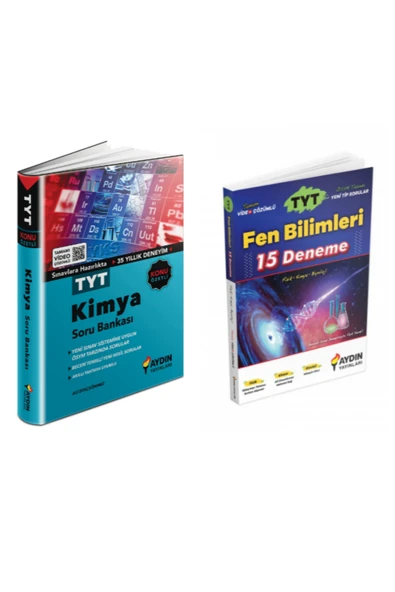 Aydın Yayınları Aydın Tyt Kimya Soru Bankası & Tyt Fen Bilimleri 15 Deneme