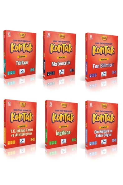 paraf yayınları Paraf 8. Sınıf Kontak Konu Takip Deneme Seti Türkçe- Matematik-Fen-Sosyal-İngilizce-Din 6 Kitap ürün görseli 1