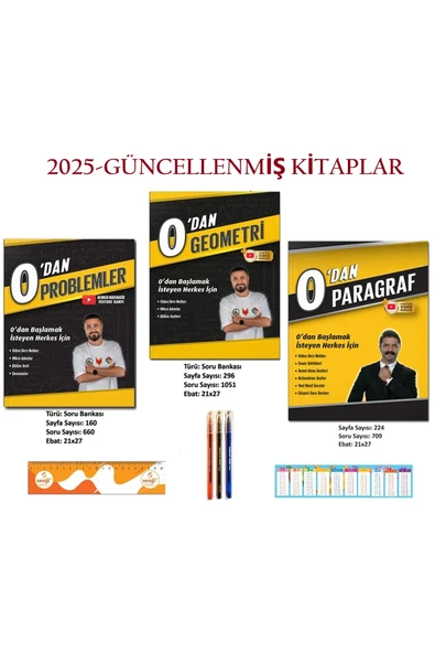 REHBER MATEMATİK YAYINLARI 0 Dan Problemler-Paragraf-Geometri İle Karekök Sıfır Matematik-Geometri ve Paragraf Soru Banaksı Set ürün görseli 1