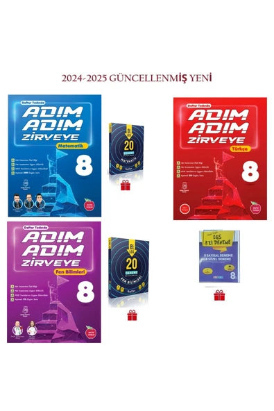 Newton Yayınları 8. Sınıf Defter Tadında Lgs Adım Adım Zirveye Matematik-Türkçe ve Fen Bilimleri Soru Bankası 2024 ürün görseli 1