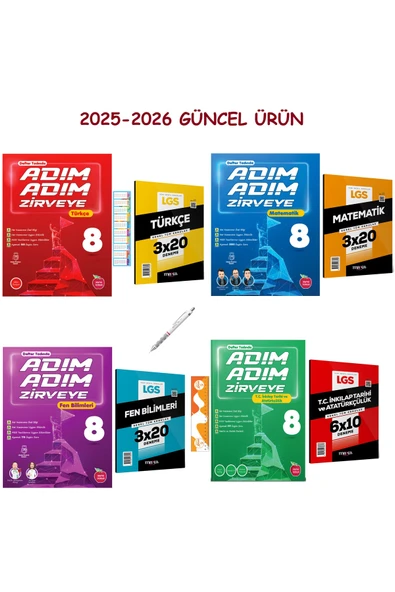 Newton Yayınları 8. Sınıf Adım Adım Zirveye Tüm Dersler Soru Bankası ve Branş Denemler İle Tikky 0.7mm Mekanik Kurşun