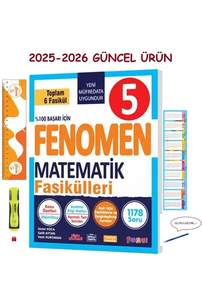 Fenomen Yayıncılık 5. Sınıf Matematik Fasikül Seti (1-2-3-4-5 ve 6. Sayılar) ve Fosforlu-Tükenmez Kalemler+Sezgistore C ürün görseli 1