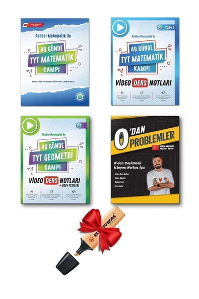 REHBER MATEMATİK YAYINLARI Rehber Matematik ve 49 Günde TYT Matematik-Geometri ve 0'dan Problemler 4'lü Set ( Hediyeli ) ürün görseli 1