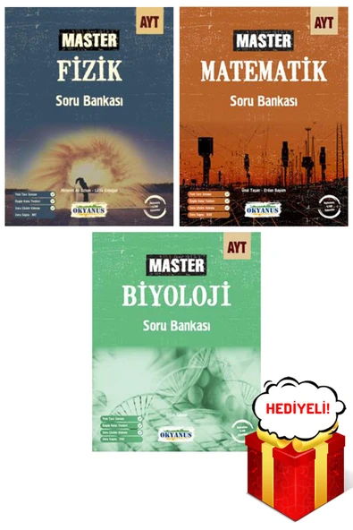 Okyanus Yayınları Ayt Fizik Biyoloji Matematik Master Soru Bankası Seti - Hediyeli ürün görseli 1