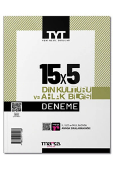 Marka Yayınları 2022 Tyt Din Kültürü Ve Ahlak Bilgisi 15 Deneme Tamamı Video Çözümlü ürün görseli 1