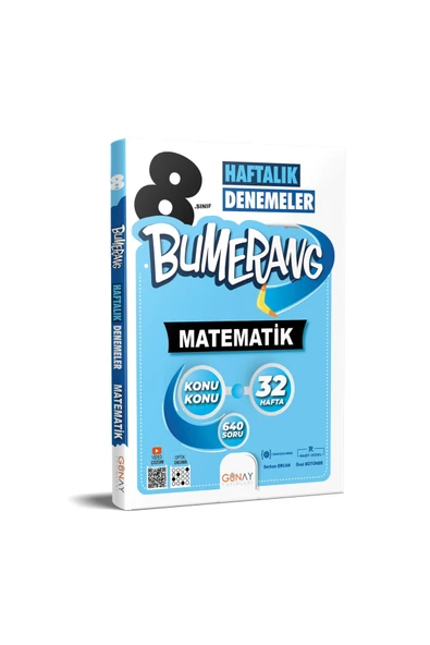 Günay Yayınları Güncel 8. SINIF BUMERANG HAFTALIK DENEMELER MATEMATİK (2023-2024) gücel baskı ürün görseli 1