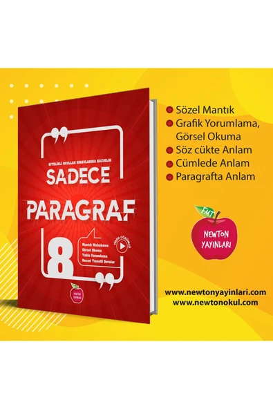 Newton Yayınları 8. Sınıf Sadece Paragraf Soru Bankası ürün görseli 1