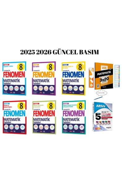 Fenomen Yayıncılık 8. Sınıf Lgs Fasikül Set Matematik 2025-2026Sezonu Güncel Baskı+Son 5 Yıl Çıkmış Sorular ve Matemati ürün görseli 1