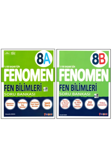 Fenomen Yayıncılık Fenomen 8. Sınıf Lgs Fen Bilimleri (A) (B) Soru Bankası 2 Kitap ürün görseli 1