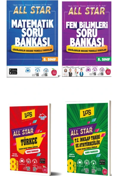 Newton Yayınları Newton 8.Sınıf All Star Matematik Fen Bilimleri Türkçe İnkılap Soru Bankası 2024 2025 LGS ürün görseli 1