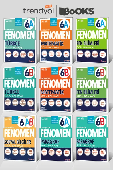 Fenomen Yayıncılık FENOMEN 6 A-B FULL Tüm Dersler Seti (9 Kitap) *Güncel Baskı - Resim 2