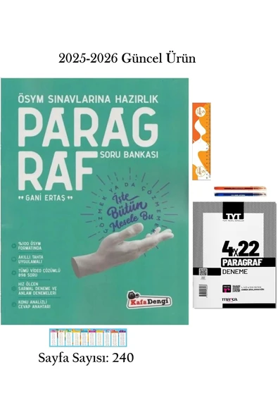 Kafa Dengi Yayınları Kafadengi YKS TYT Paragraf Soru Bankası + 4 adet 22 Soruluk Paragraf Denemesi ve 2 Adet Tükenmez K. ürün görseli 1