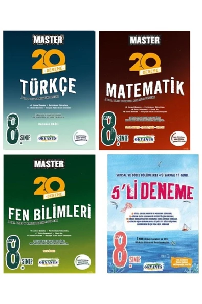 Okyanus Yayınları 8. Sınıf Lgs Master 15 Türkçe - 15 Matematik - 15 Fen Bilimleri Deneme + 5'li Deneme Set ürün görseli 1