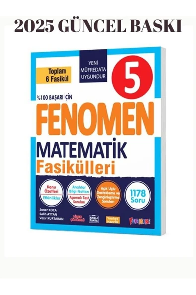 Fenomen Yayıncılık FENOMEN YAYINLARI 5.SINIF MATEMATİK FASİKÜLLERİ 2025 2026 ürün görseli 1