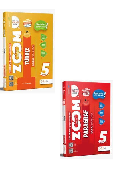 Günay Yayınları 5.SINIF ZOOM SERISI TÜRKÇE SORU BANKASI + 5.SINIF ZOOM SERISI PARAGRAF SORU BANKASI ürün görseli 1