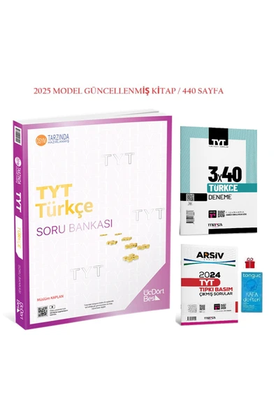 Üç Dört Beş Yayıncılık 345 - TYT Türkçe Soru Bankası - GÜNCEL BASKI ve 2024 Tyt Çıkmış Sorular İle Tyt Türkçe Deneme ürün görseli 1