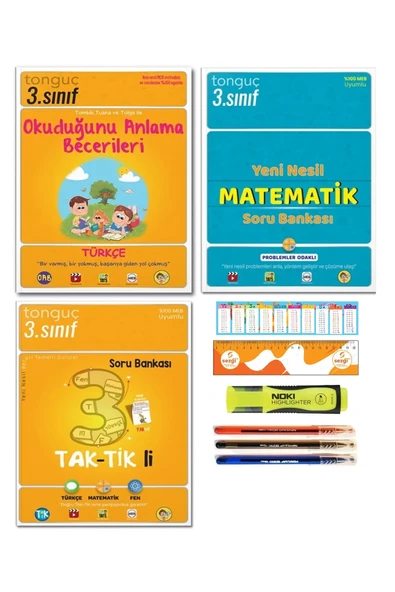 Tonguç Yayınları 3. Sınıf Yeni Nesil Matematik Soru Bankası ve Okuduğunu Anlama Becerileri İle Taktikli Soru Bankası ürün görseli 1