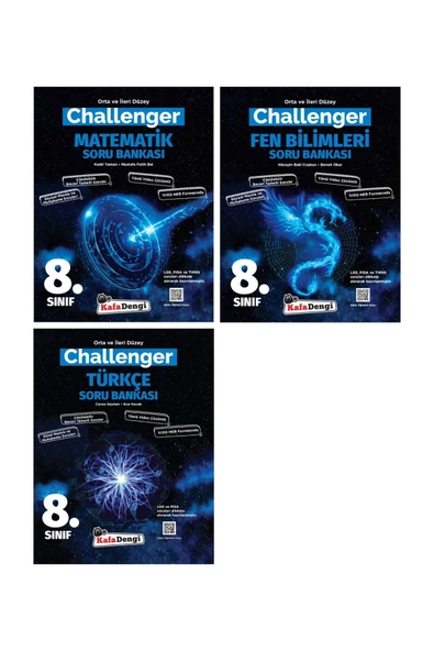 Kafa Dengi Yayınları LGS 8. Sınıf Challenger Matematik Fen ve Türkçe 3lü Set ürün görseli 1