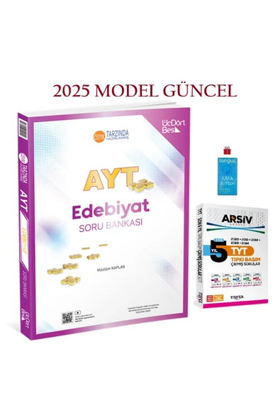 Üç Dört Beş Yayıncılık 345 - AYT Edebiyat Soru Bankası - GÜNCEL BASKI ve Son 5 Yıl Çıkmış Sınav Soruları+Kafa Defteri ürün görseli 1