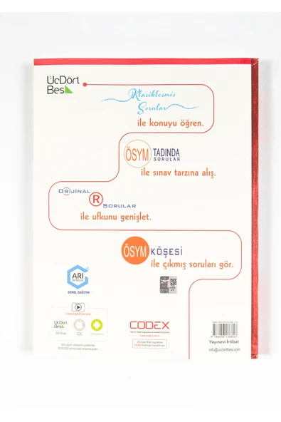 Üç Dört Beş Yayıncılık AYT Matematik 2024 Model Soru Bankası Kalem ve Silgi Hediyeli - Resim 3