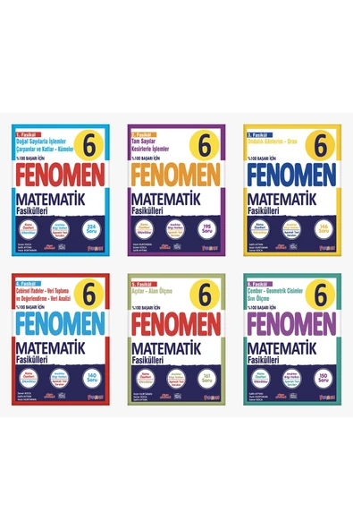 Fenomen Yayıncılık FENOMEN OKUL YAYINLARI 6. SINIF MATEMATİK FASİKÜLLERİ SETİ 1-2-3-4-5-6 KİTAP 2024-2025 - Resim 2