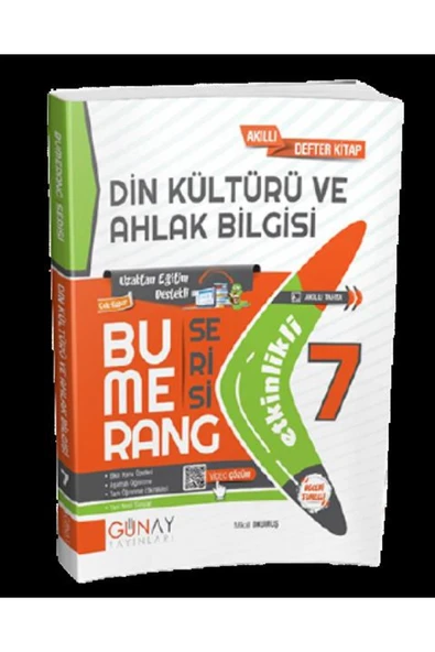 Günay Yayınları 7. Sınıf Din Kültürü Ve Ahlak Bilgisi Bumerang Serisi Etkinlikli Akıllı Defter ürün görseli 1
