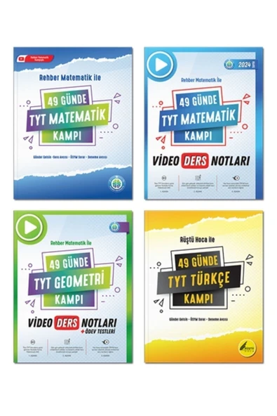REHBER MATEMATİK YAYINLARI 49 GÜNDE TYT KAMP KİTAPLARI SETİ 4 KİTAP YOUTUBE DESTEKLİ ürün görseli 1