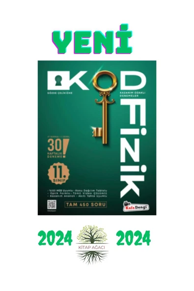 Kafa Dengi Yayınları KAFADENGİ 11.SINIF KOD FİZİK HAFTALIK 30 DENEME 2024 GÜNCEL MÜFREDAT TAM 450 SORU ürün görseli 1