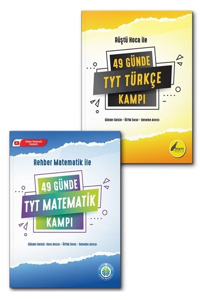 REHBER MATEMATİK YAYINLARI Rehber Matematik ile 49 Günde Tyt Matematik Ve Rüştü Hoca ile 49 Günde Tyt Türkçe Kampı 2 Li Set ürün görseli 1