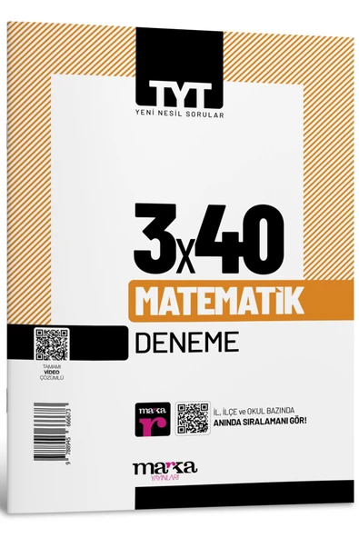 Marka Yayınları 2024 Tyt Matematik 3 Deneme Tamamı Video Çözümlü ürün görseli 1