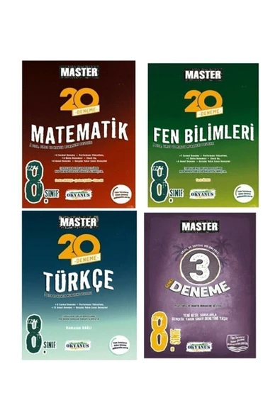 Okyanus Yayınları Okyanus 8.sınıf Lgs Master Matematik Fen Türkçe 3 Deneme Seti ürün görseli 1