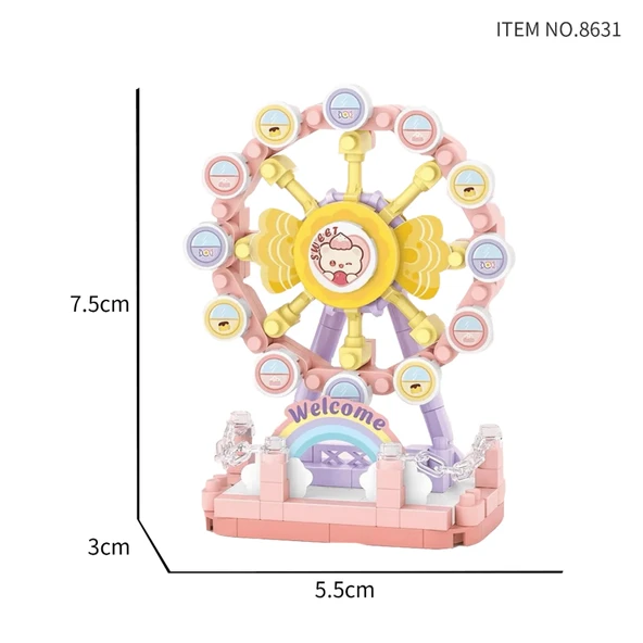 Loz Hareket Eden Lunapark Serisi Mikro Bloklar - Dönme Dolap 140 Parça 10+ Yaş - Lunapark Maketi - 3