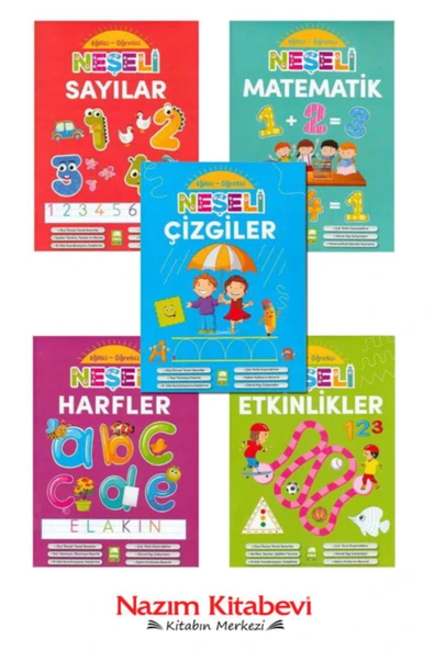 Ema Kitap Ema Çocuk Neşeli Seti - Çizgiler & Etkinlikler & Harfler & Matematik & Sayılar ürün görseli 1