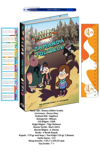 Beta Yayınları Disney Esrarengiz Kasaba Zamanda Yolculuk 7+Yaş ve Tükenmez Kalem+Sezgistore Ayraç Cetvel ürün görseli 1