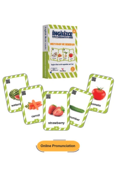 yeti kitap 4-9 Yaş İngilizce Konuşturan Kelime Kartları English Flash Cards/ Okul Öncesi ve İlkokul /376 Kelime - 4