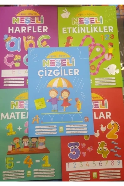 Ema Kitap Neşeli Harfler, Matematik, Çizgiler, Etkinlikler, Sayılar Seti 5 Kitap ürün görseli 1