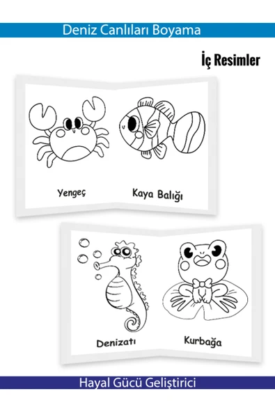 yeti kitap Çanta Boyama : Deniz Canlıları / Feyyaz Ulaş / Yeti Kitap / 9786256801363 - Resim 4