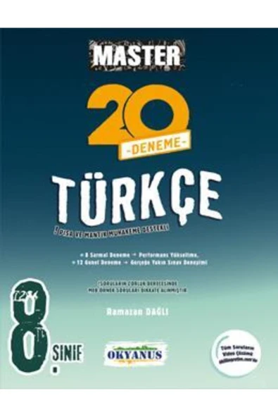 Okyanus Yayınları OKYANUS YAYINCILIK 8. SINIF MASTER TÜRKÇE 20'Lİ DENEME ürün görseli 1