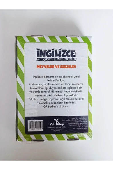 yeti kitap Ingilzce Kelime Kartlarımı Meyveler Ve Sebzeler - Resim 6