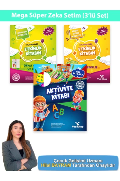 yeti kitap Mega Süper Zeka Setim Aktivite Kitaplarıyla Dolu Eğlenceli Eğitim Seti