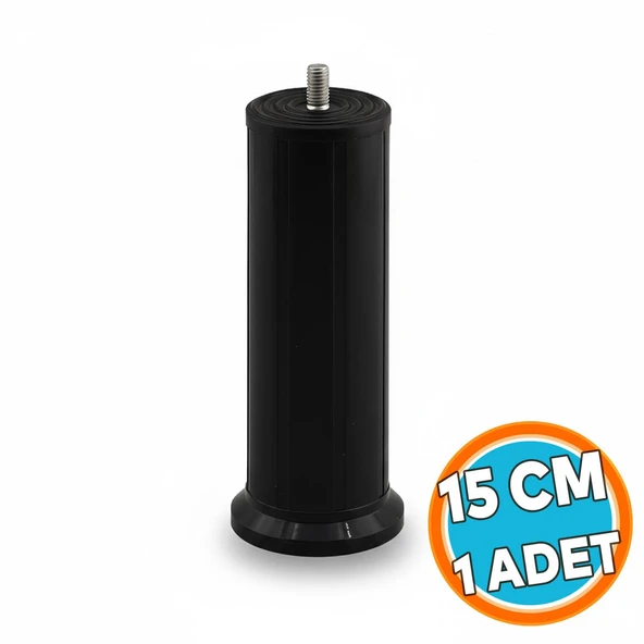 Mobilya Baza Tv Ünitesi Yükseltme Ayağı Robot Süpürge Uyumlu 15 cm Siyah Plastik ürün görseli