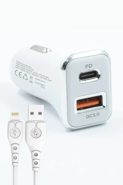 Jopus Universal Lightning PD 3.0 20W USB / PD Araç Sarji JO-A7 Troff - 7