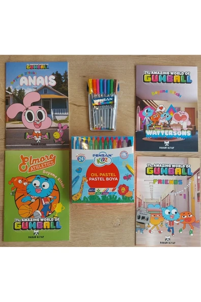 Rakun Kitap Lisanslı Boyama Kitabı 4 Adet 16'Syf+Triball 8 Adet Renkli Tükenmez Kalemi+24'Lü Pastel Boya Kalemi ürün görseli 1