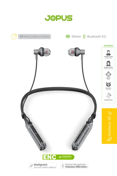 Ghost Boyun Askılı HD Ses Kaliteli Ses Değiştirme Modlu Bluetooth Kulaklık JP-BH06 Jopus - 5