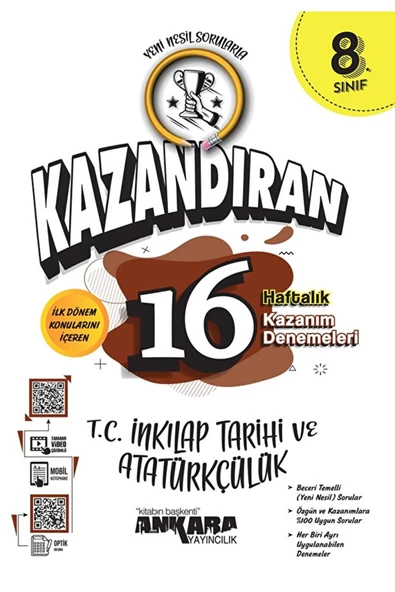 Ankara Yayıncılık LGS Kazandıran 16 Haftalık T.C İnkılap Tarihi ve Atatürk Kazanım Denemeleri / 9786258149784